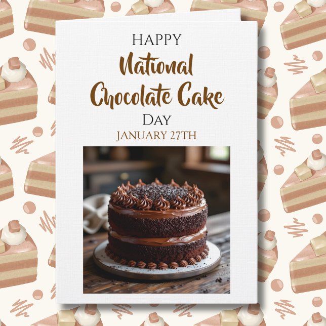 Carte Joyeuse Journée nationale du gâteau au chocolat |  (Créateur téléchargé)