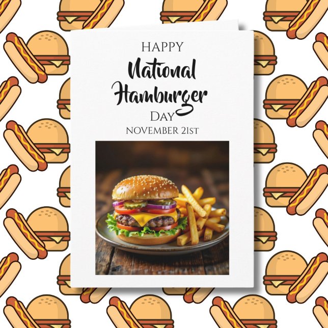 Carte Joyeuse Journée Nationale du Hamburger | 21 déc. (Créateur téléchargé)