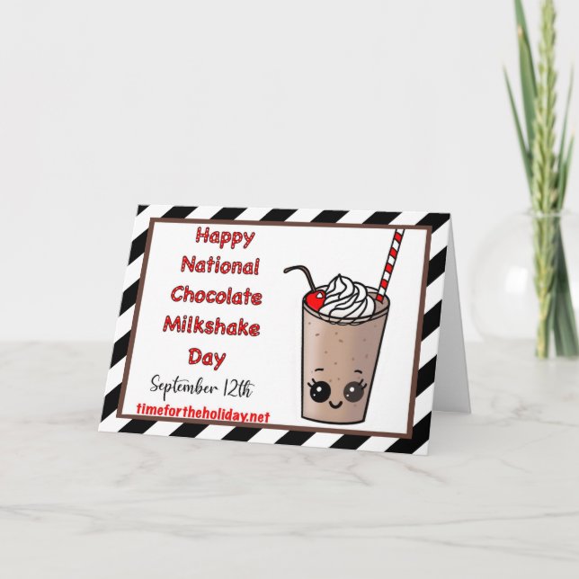 Carte Joyeuse Journée nationale du milkshake au chocolat (Devant)