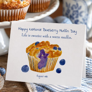 Carte Joyeuse Journée nationale du muffin aux myrtilles