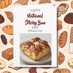 Carte Joyeuse Journée nationale du sticky bun ! 21 févri