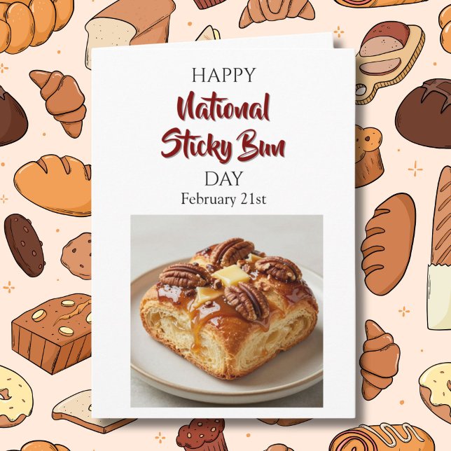 Carte Joyeuse Journée nationale du sticky bun ! 21 févri (Créateur téléchargé)