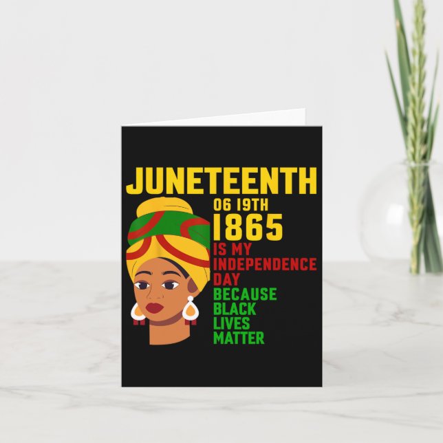 Carte Joyeuse Junenth est mon jour de l'indépendance Fem (Devant)