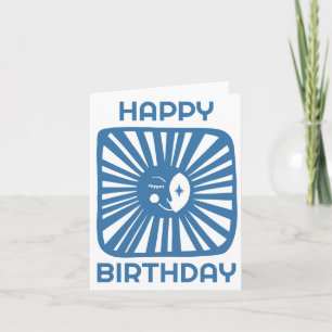 Carte Joyeuse Lune de lumière HEUREUX ANNIVERSAIRE Custo