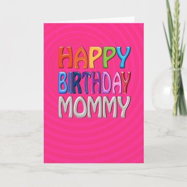 Carte Joyeuse maman d'anniversaire - Joyeux salut coloré (Devant)