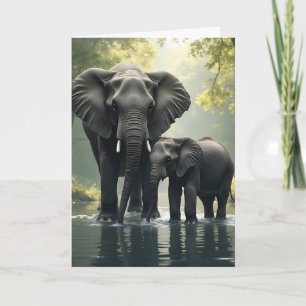 Carte Joyeuse maman d'anniversaire   Thème Éléphant
