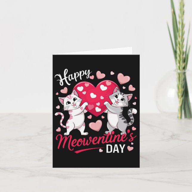 Carte Joyeuse Meowentine Saint-Valentin Drôle Mignon Amo (Devant)