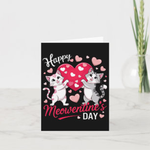 Carte Joyeuse Meowentine Saint-Valentin Drôle Mignon Amo