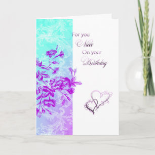 Carte Joyeuse nièce d'anniversaire (violet)