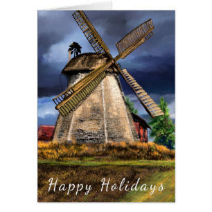 Carte Joyeuse Pays-Bas Windmill Paysage