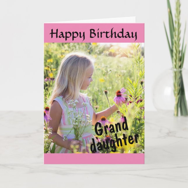Carte Joyeuse Petite-fille d'anniversaire Photo personna (Devant)