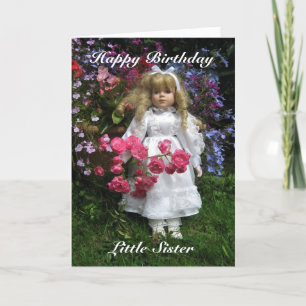 Carte Joyeuse petite soeur de l'anniversaire