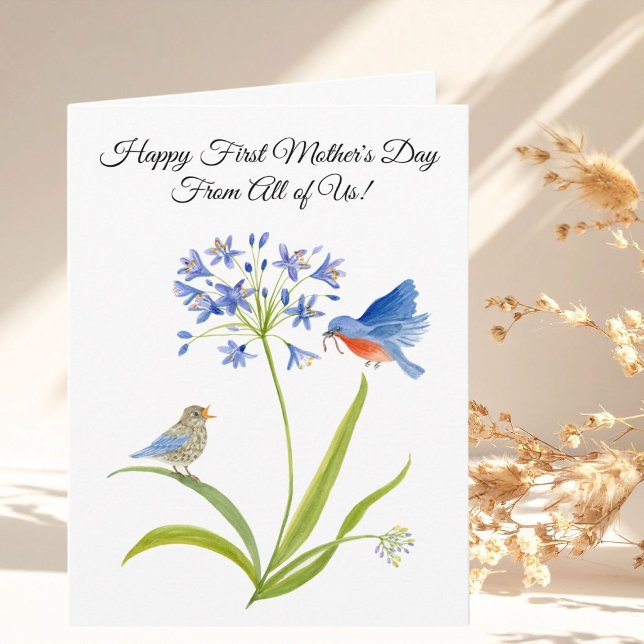 Carte Joyeuse première fête des mères Bluebird de notre  (Créateur téléchargé)