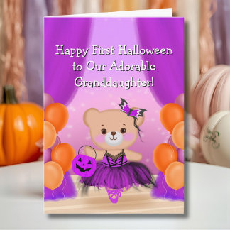 Carte Joyeuse première Halloween Ballerine Petite-fille