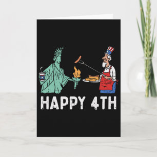 Carte Joyeuse quatrième statue de la liberté Oncle Sam d