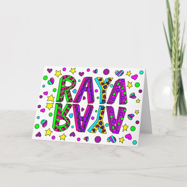 Carte Joyeuse Raya d'anniversaire, à une belle fille (Devant)