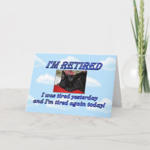 Carte Joyeuse retraite Laisser le travail Sleeping cat