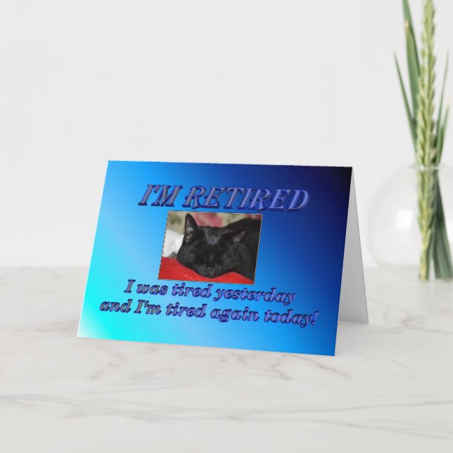 Carte Joyeuse retraite Laisser le travail Sleeping cat (Devant)
