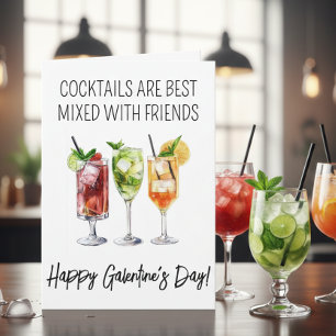 Carte Joyeuse Saint Galentine, amis de cocktail