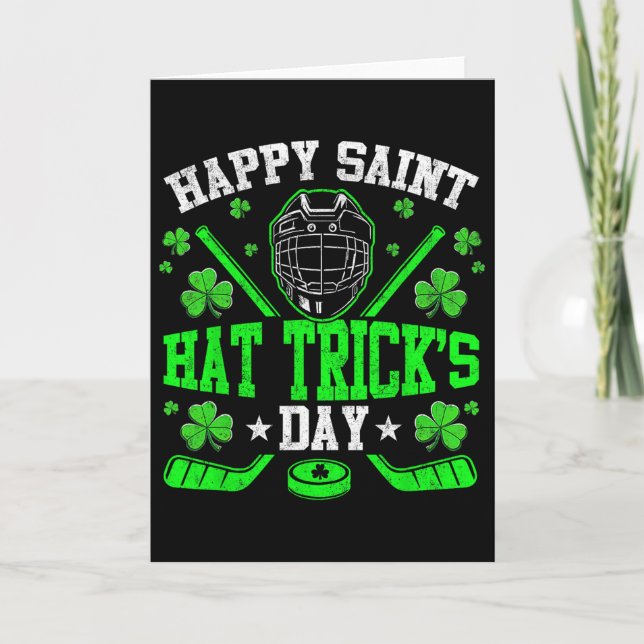 Carte Joyeuse Saint Hat Trick's Day Hockey sur glace St. (Devant)
