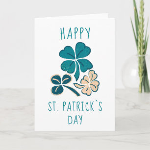 Carte Joyeuse Saint-Patrick Clover Dessin de trèfle