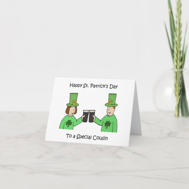 Carte Joyeuse Saint-Patrick Cousin (Devant)