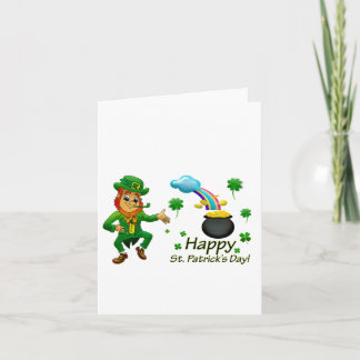 Carte Joyeuse Saint-Patrick Leprechaun Arc-en-ciel