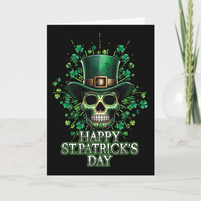 Carte Joyeuse Saint-Patrick Paddy Shamrock Trèfle Sk (Devant)