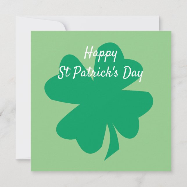 Carte Joyeuse Saint-Patrick personnalisée avec feuille d (Devant)