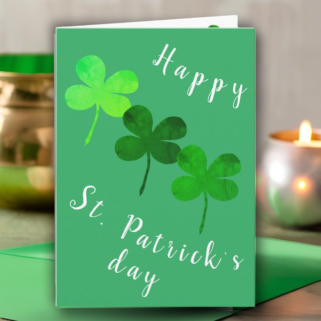 Carte Joyeuse Saint-Patrick Vert Irlandais Trèfle Trèfle (Créateur téléchargé)