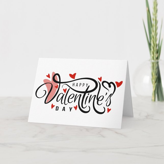 Carte Joyeuse Saint-Valentin (Valentine's Day card featuring elegant typography. )