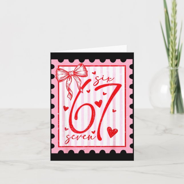 Carte Joyeuse Saint-Valentin 67 Meme Cœurs Arc Coquette  (Devant)