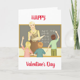 Carte **Joyeuse Saint-Valentin à mon professeur"