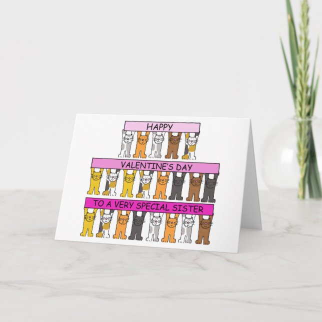Carte Joyeuse Saint-Valentin à Sœur (Devant)
