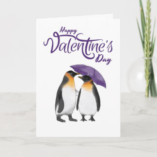 Carte Joyeuse Saint-Valentin Adorables Manchots