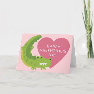 Carte Joyeuse Saint-Valentin   Amour d'alligator