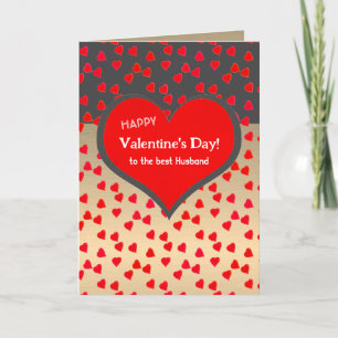 Carte Joyeuse Saint-Valentin au meilleur mari coeurs 