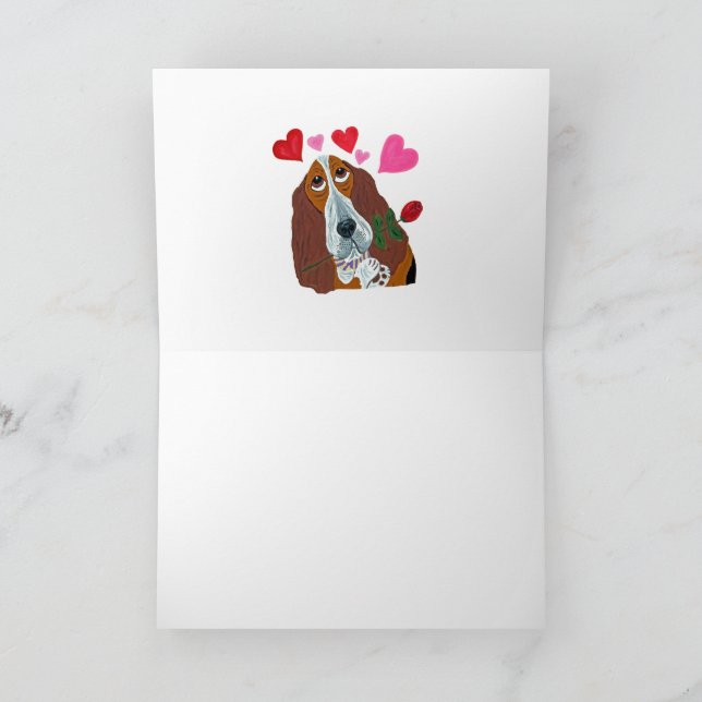 Carte Joyeuse Saint-Valentin aux Dachshunds dans une cam (Intérieur)