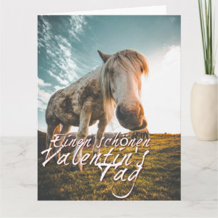 Carte Joyeuse Saint-Valentin avec cheval qui regarde