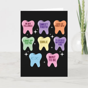 Carte Joyeuse Saint-Valentin Cœur Dents Dentiste Hygiéni
