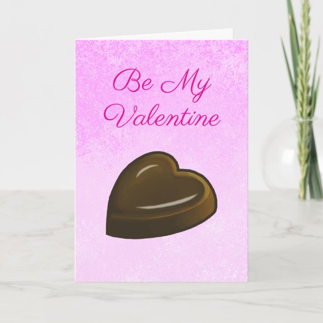 Carte Joyeuse Saint-Valentin Cœur en Chocolat (Devant)