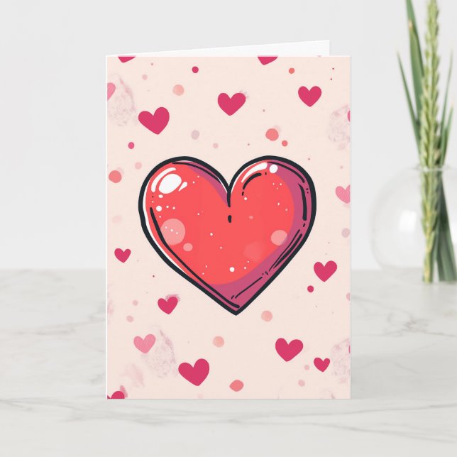 Carte Joyeuse Saint-Valentin - Cœur Peint (Devant)