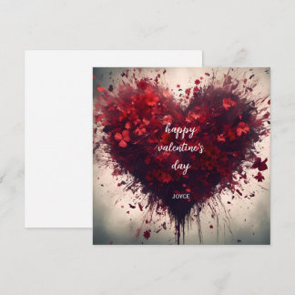 Carte Joyeuse Saint-Valentin - Cœur Rempli de Fleurs Rou