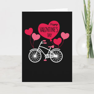 Carte Joyeuse Saint-Valentin Cœurs Ballons Bicyclettes M
