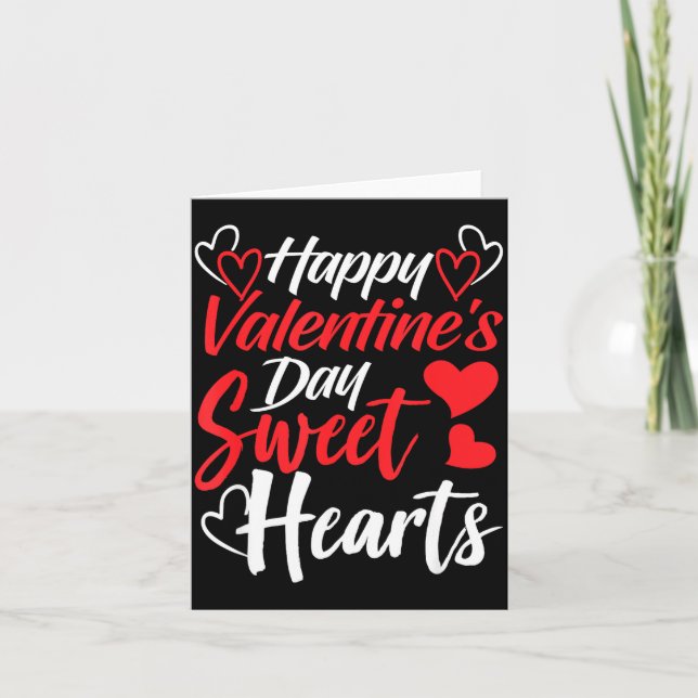 Carte Joyeuse Saint-Valentin Cœurs Suaves Couples Valent (Devant)