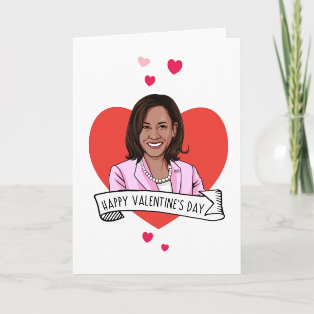 Carte Joyeuse Saint-Valentin de la part de Kamala Harris (Devant)