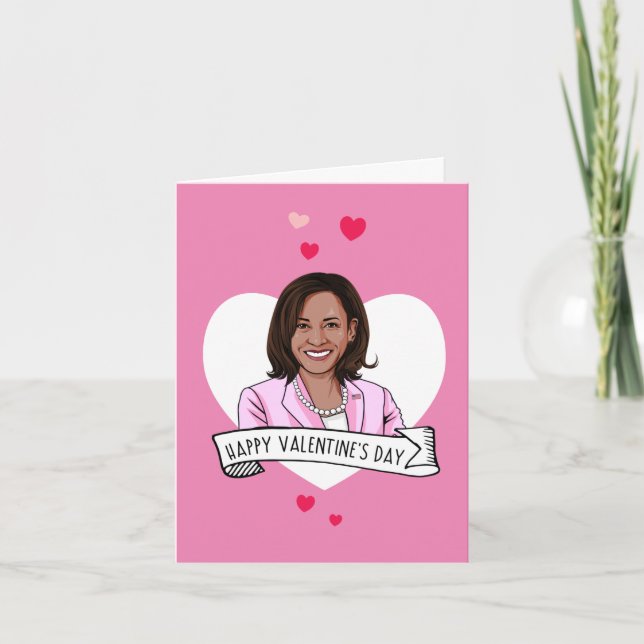 Carte Joyeuse Saint-Valentin de la part de Kamala Harris (Devant)