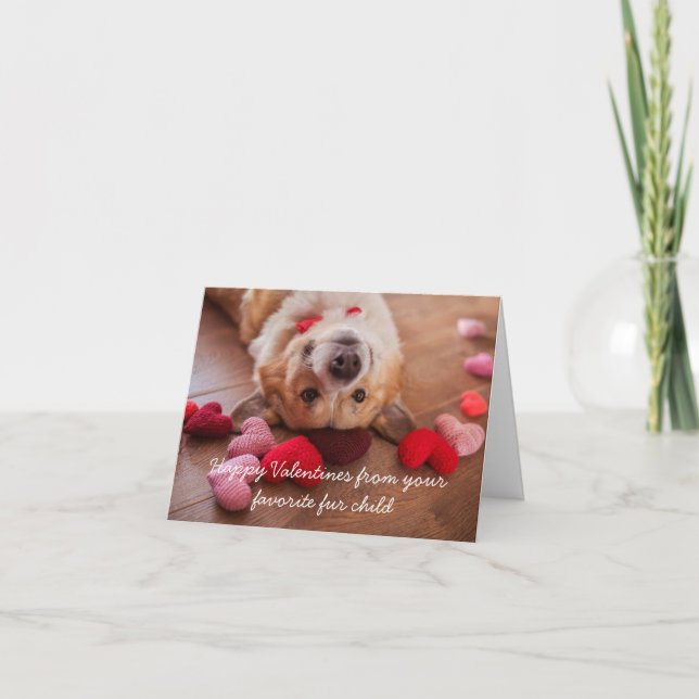 Carte Joyeuse Saint Valentin de votre enfant de fourrure (Devant)