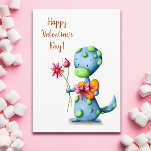 Carte Joyeuse Saint-Valentin Dinosaure