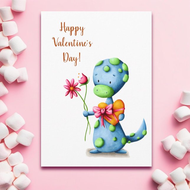 Carte Joyeuse Saint-Valentin Dinosaure (Créateur téléchargé)